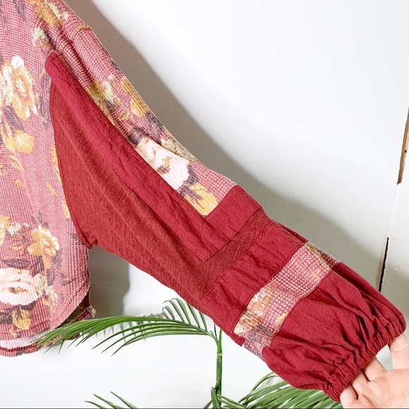 Free People Flower Patch Balloon Sleeve Top - Picture 3 of 6